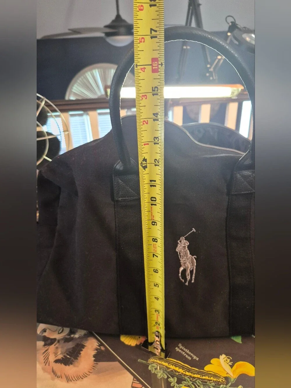 Ralph Lauren Black Canvas Duffel with Embroidered Pony